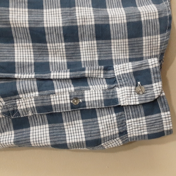 Timberland men's button up shirt long sleeves plaid casual linen blend size M - Picture 4 of 8